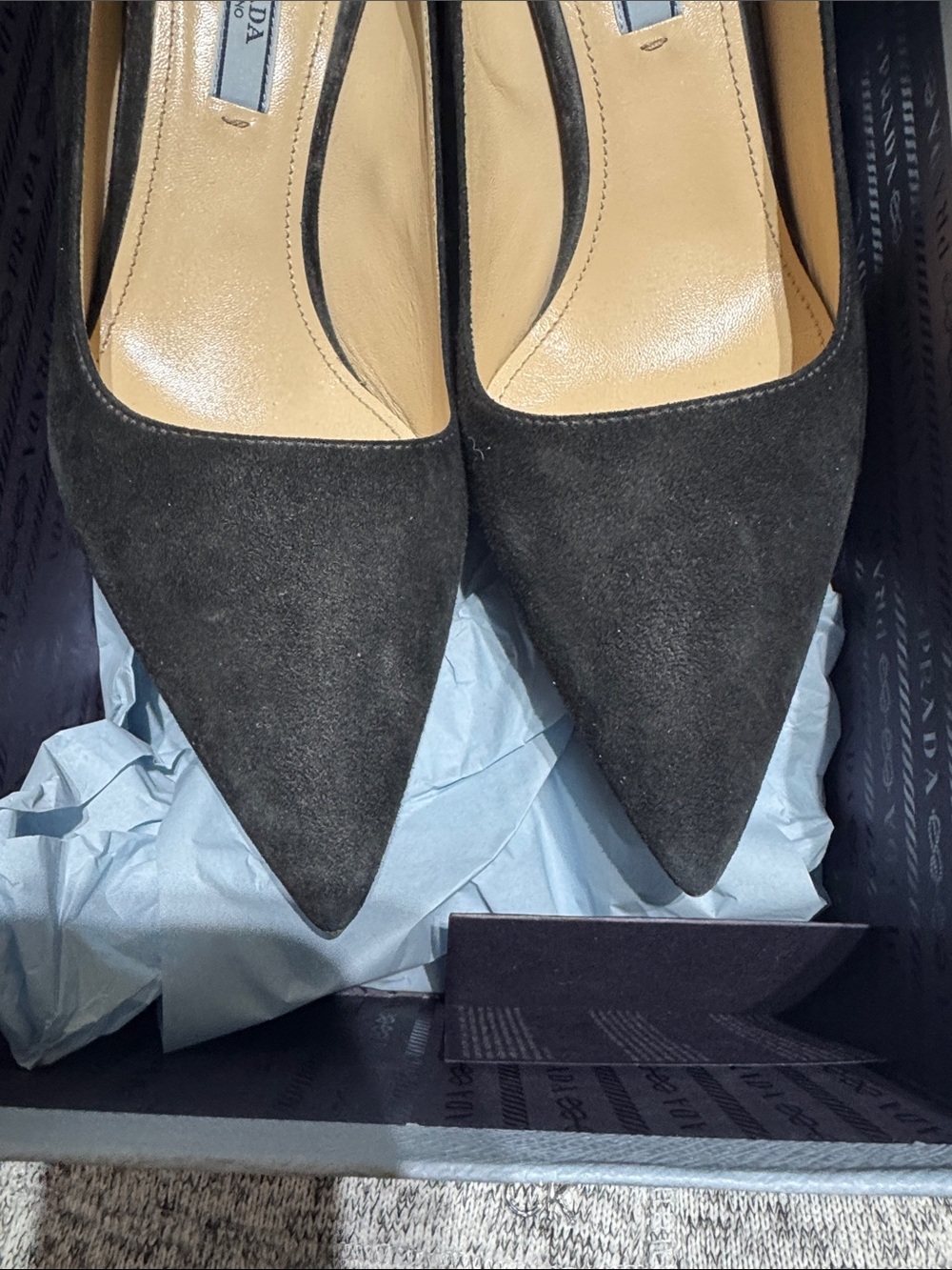 Nearly new Black Suede PRADA pumps - Picture 11 of 13